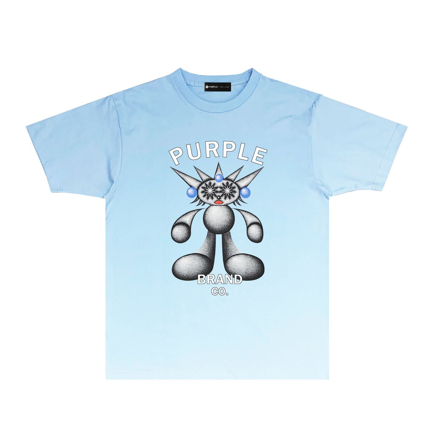 Purple Spiky Bear Graphic T-Shirt Short Sleeve Casual Streetwear Tee PUR046