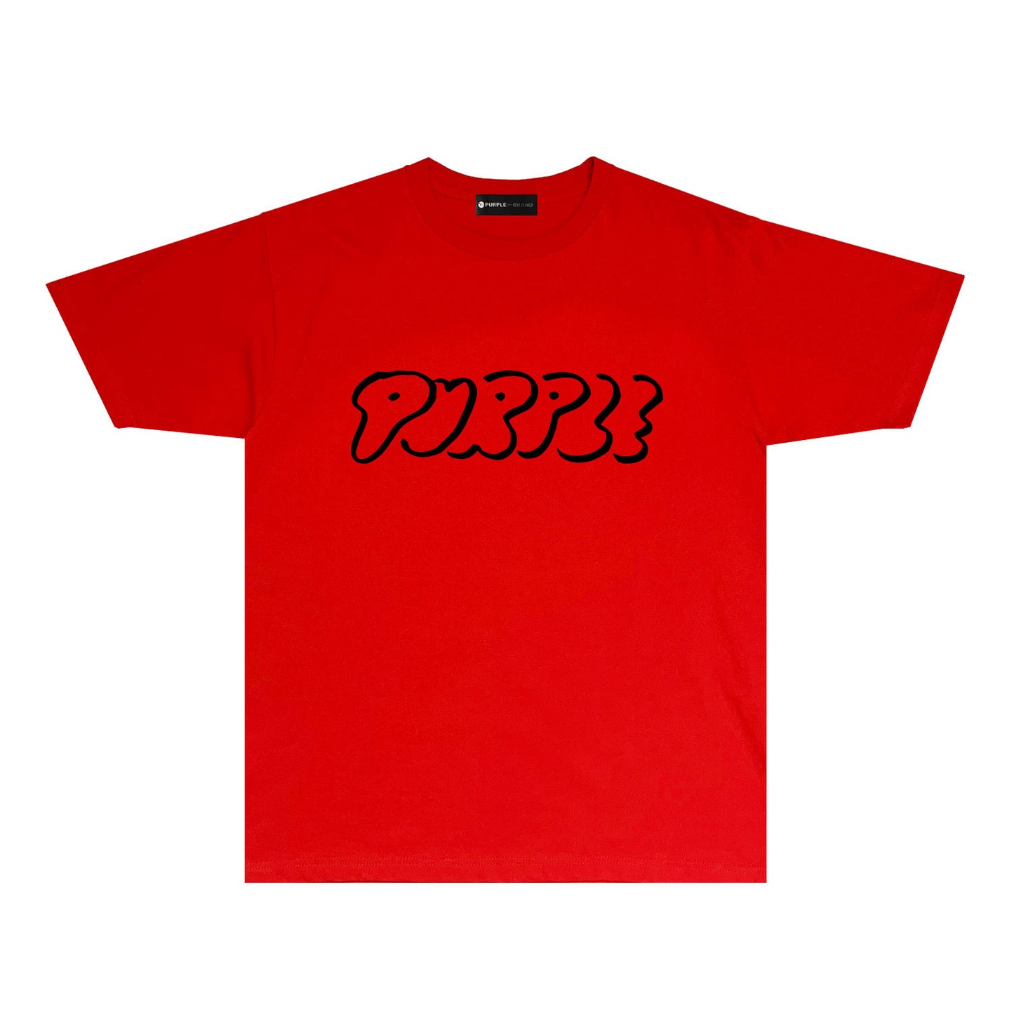 Purple Artistic Letter Graphic T-Shirt Short Sleeve Casual Streetwear Tee PUR047