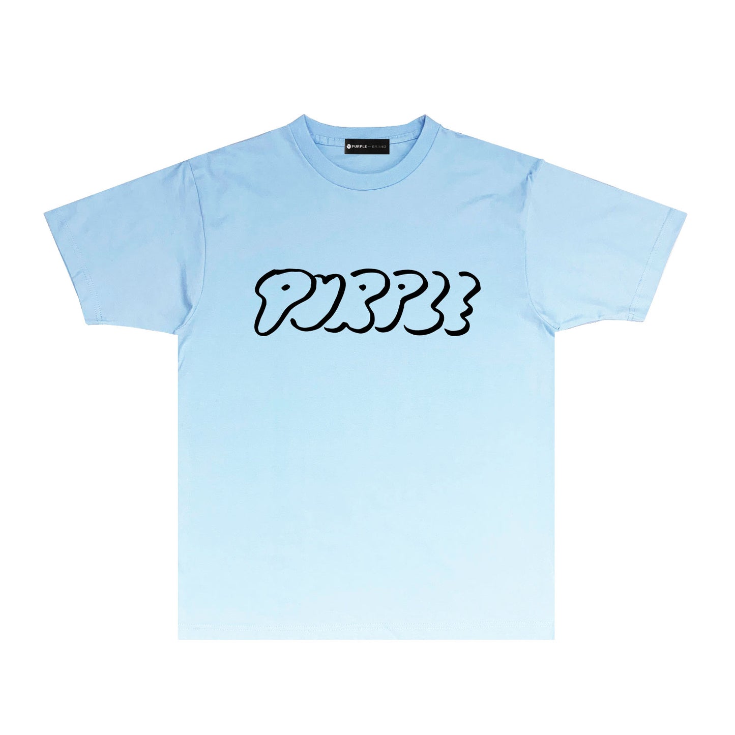 Purple Artistic Letter Graphic T-Shirt Short Sleeve Casual Streetwear Tee PUR047