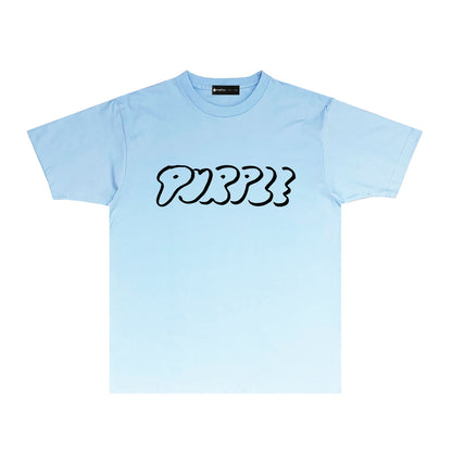 Purple Artistic Letter Graphic T-Shirt Short Sleeve Casual Streetwear Tee PUR047