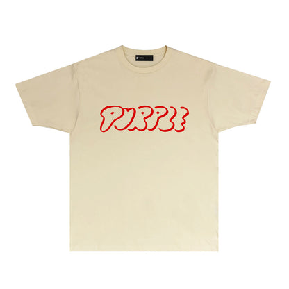Purple Artistic Letter Graphic T-Shirt Short Sleeve Casual Streetwear Tee PUR047