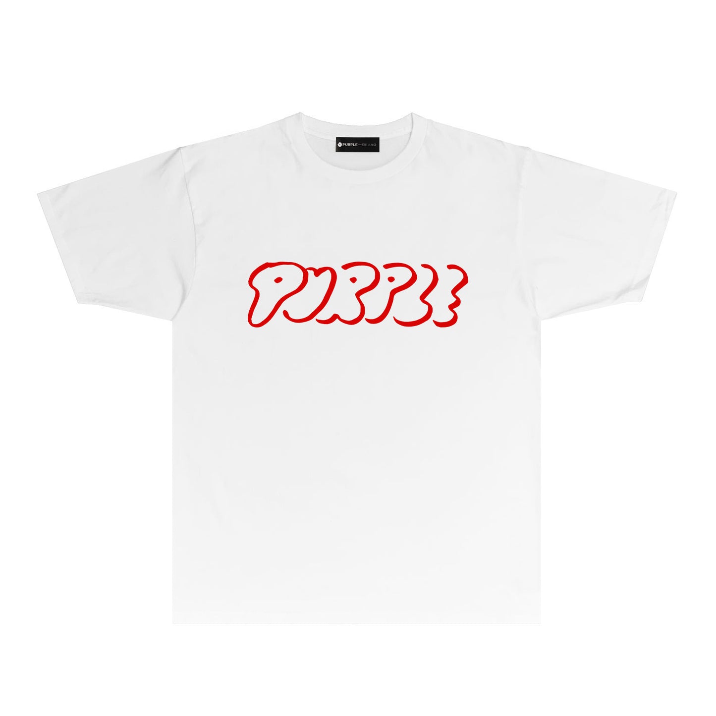 Purple Artistic Letter Graphic T-Shirt Short Sleeve Casual Streetwear Tee PUR047