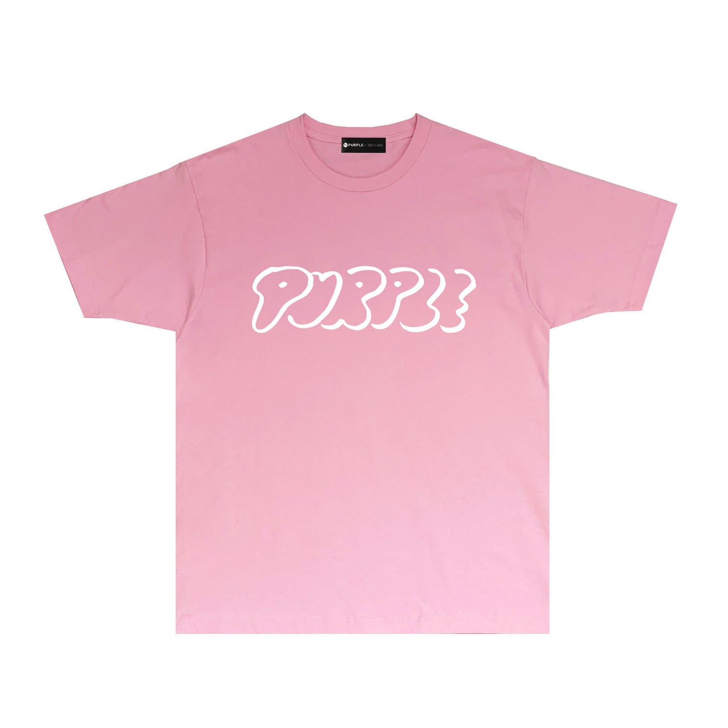 Purple Artistic Letter Graphic T-Shirt Short Sleeve Casual Streetwear Tee PUR047