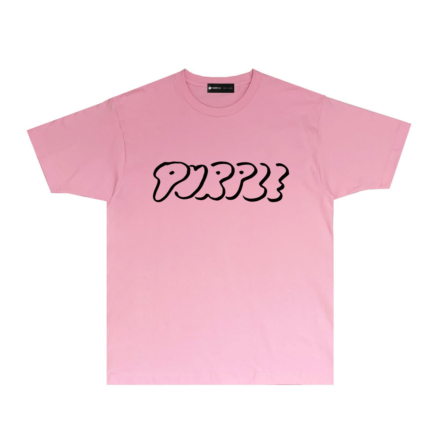 Purple Artistic Letter Graphic T-Shirt Short Sleeve Casual Streetwear Tee PUR047
