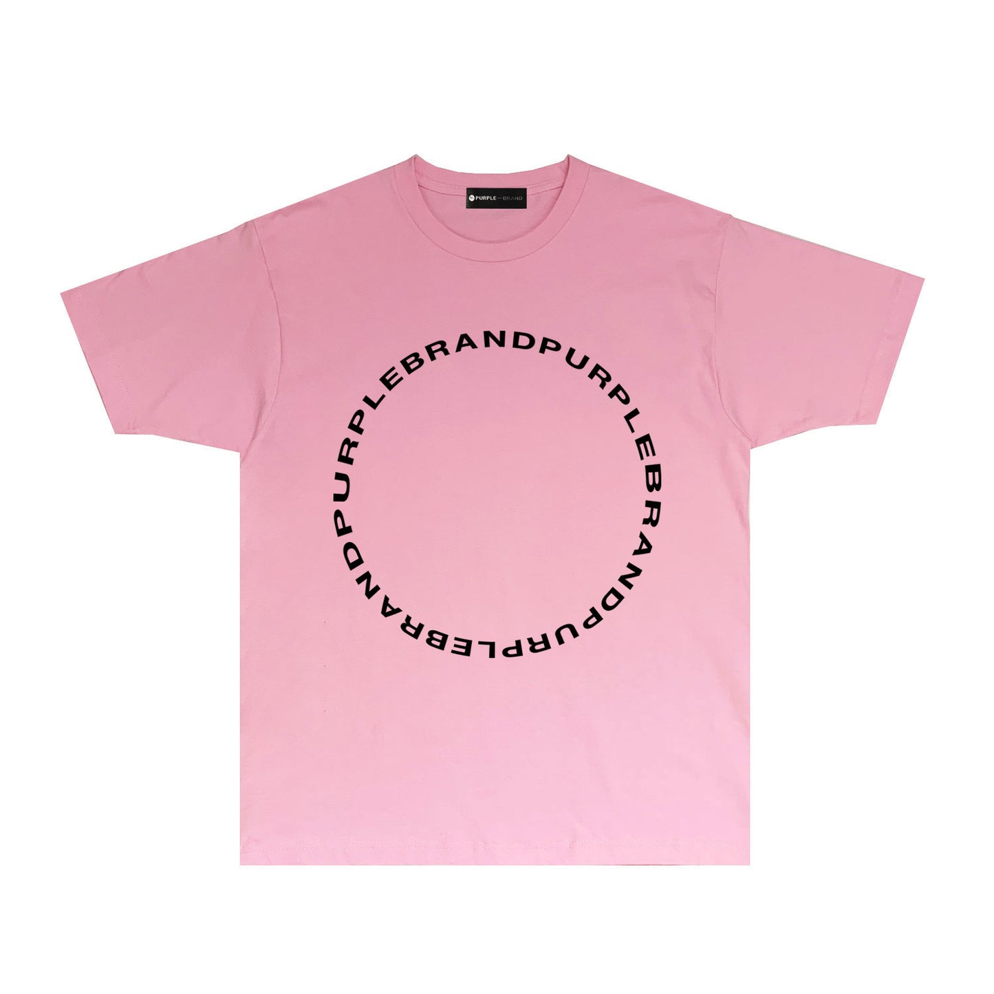 Purple Letter Circle Graphic T-Shirt Short Sleeve Casual Streetwear Tee PUR048
