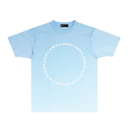 Purple Letter Circle Graphic T-Shirt Short Sleeve Casual Streetwear Tee PUR048