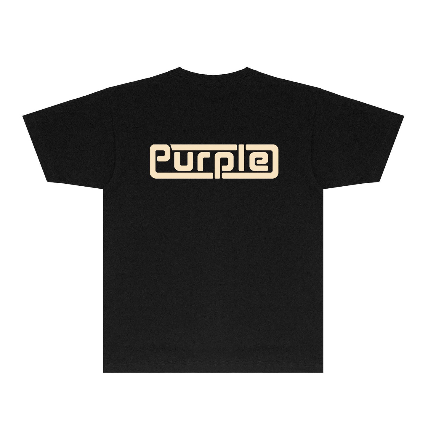 Purple Decorative Window Pattern Letter Graphic T-Shirt Short Sleeve Casual Streetwear Tee PUR049