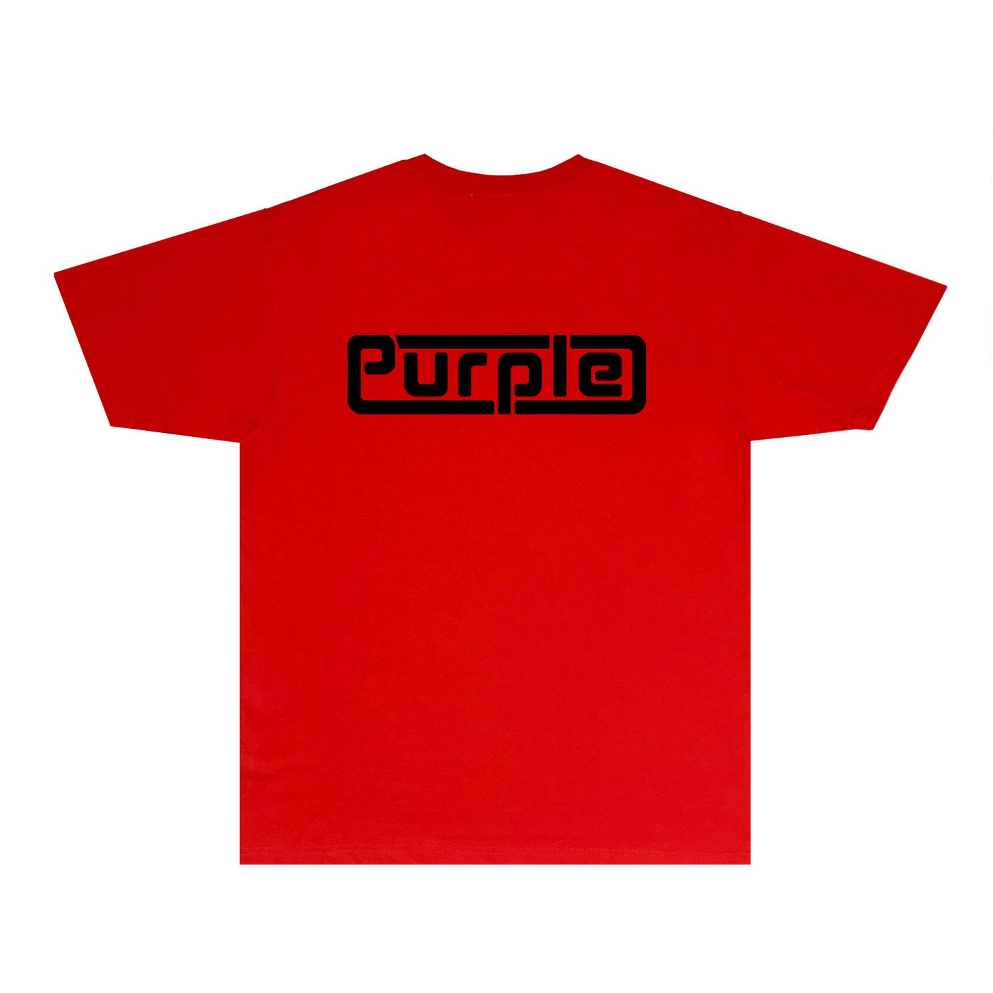 Purple Decorative Window Pattern Letter Graphic T-Shirt Short Sleeve Casual Streetwear Tee PUR049