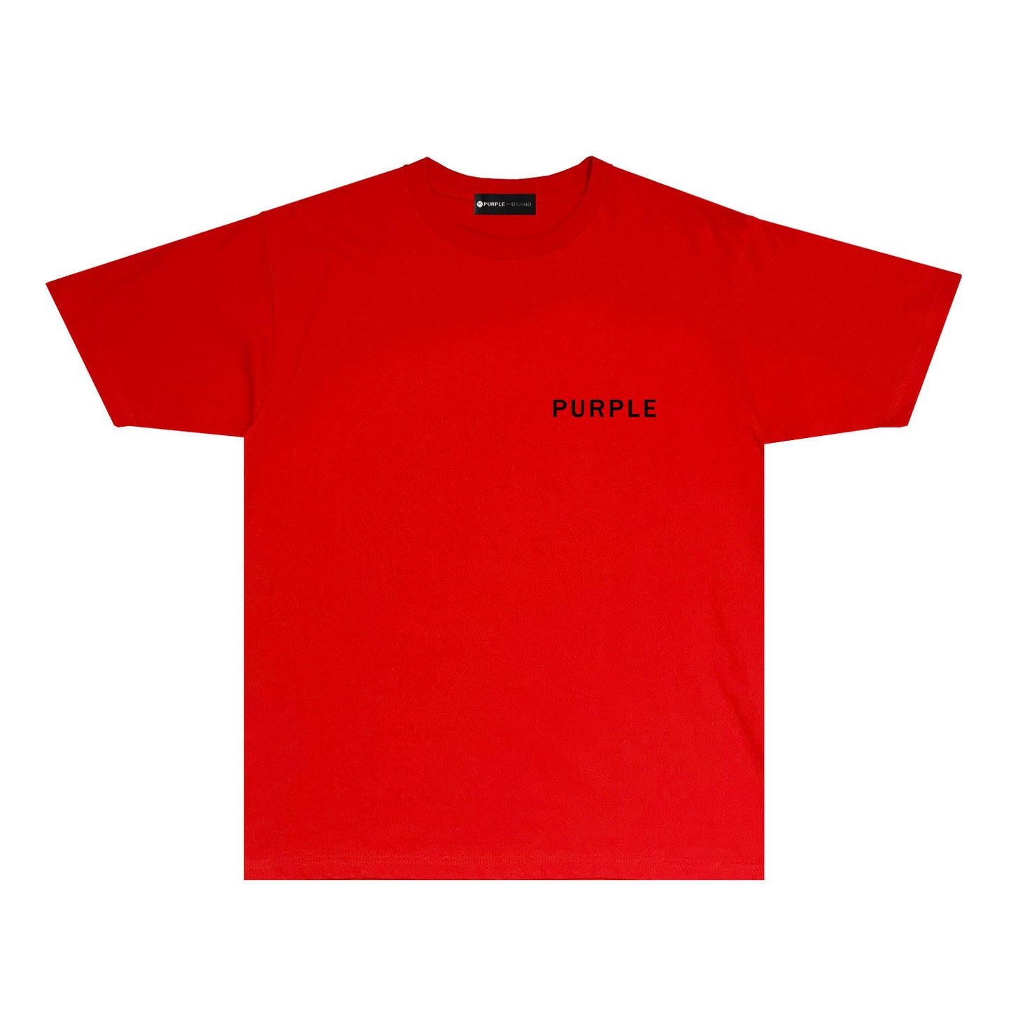 Purple Thin Letter Graphic T-Shirt Short Sleeve Casual Streetwear Tee PUR050