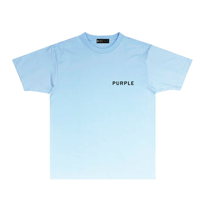 Purple Thin Letter Graphic T-Shirt Short Sleeve Casual Streetwear Tee PUR050