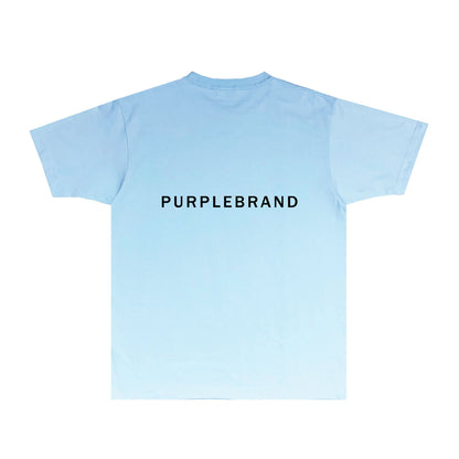 Purple Thin Letter Graphic T-Shirt Short Sleeve Casual Streetwear Tee PUR050