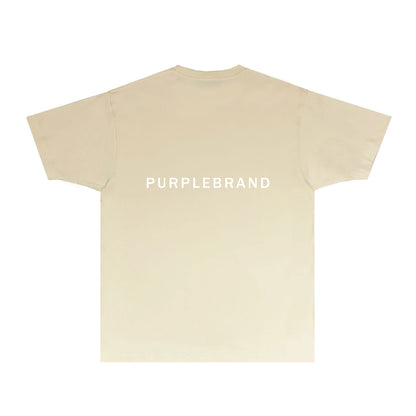 Purple Thin Letter Graphic T-Shirt Short Sleeve Casual Streetwear Tee PUR050