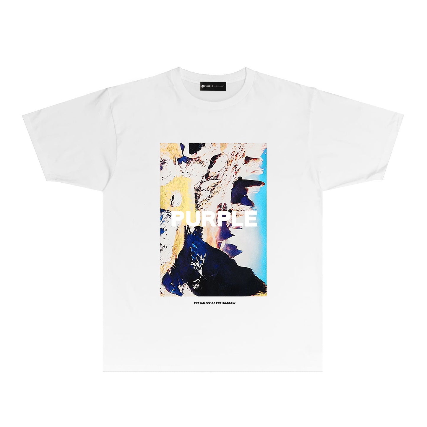 Purple Snow Mountain Graphic T-Shirt Short Sleeve Casual Streetwear Tee PUR051