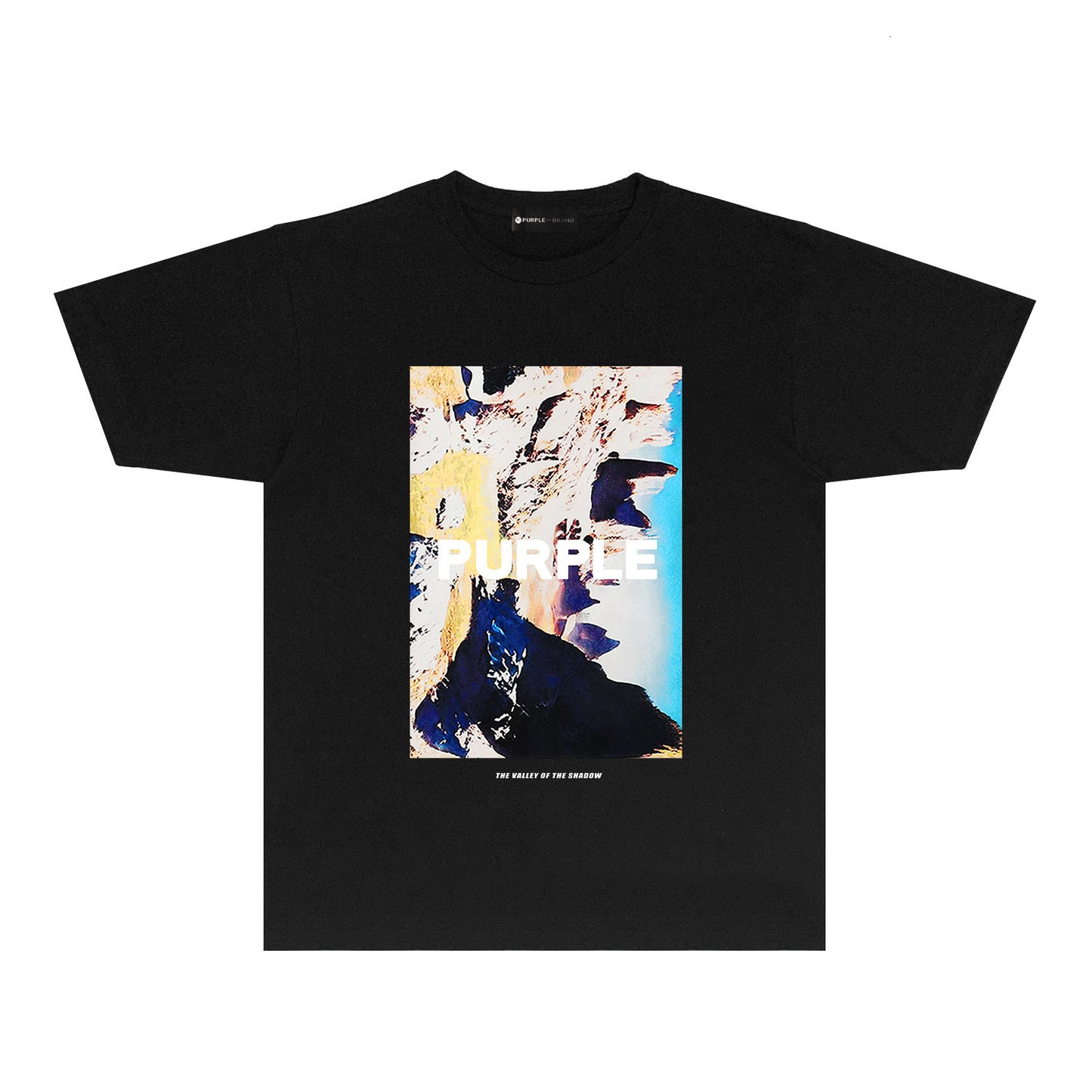 Purple Snow Mountain Graphic T-Shirt Short Sleeve Casual Streetwear Tee PUR051