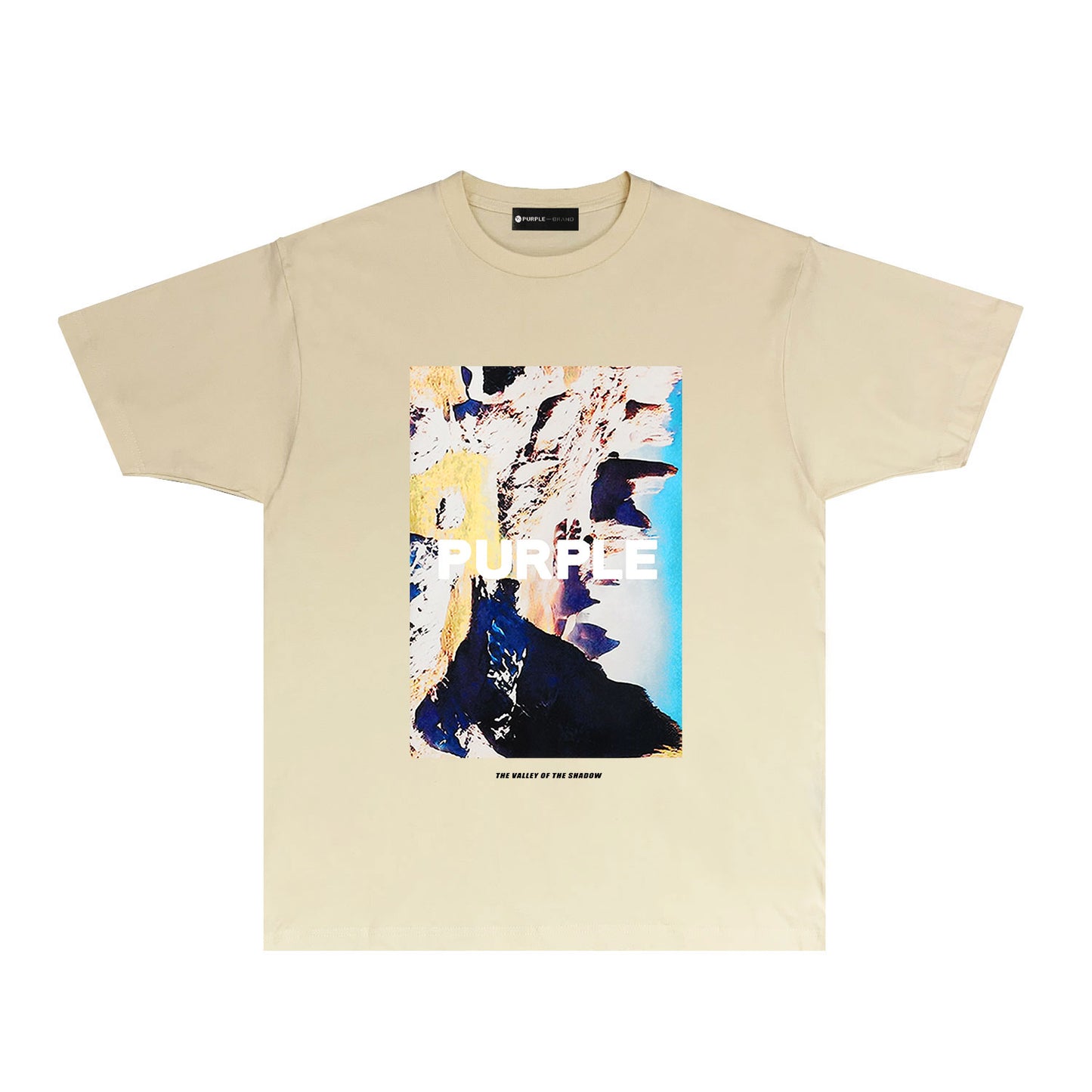Purple Snow Mountain Graphic T-Shirt Short Sleeve Casual Streetwear Tee PUR051