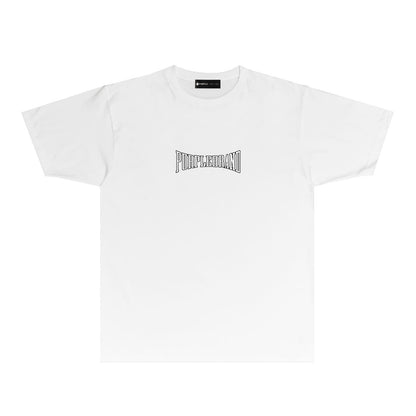 Purple Inset Letter Graphic T-Shirt Short Sleeve Casual Streetwear Tee PUR053B