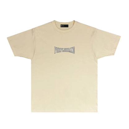 Purple Inset Letter Graphic T-Shirt Short Sleeve Casual Streetwear Tee PUR053B