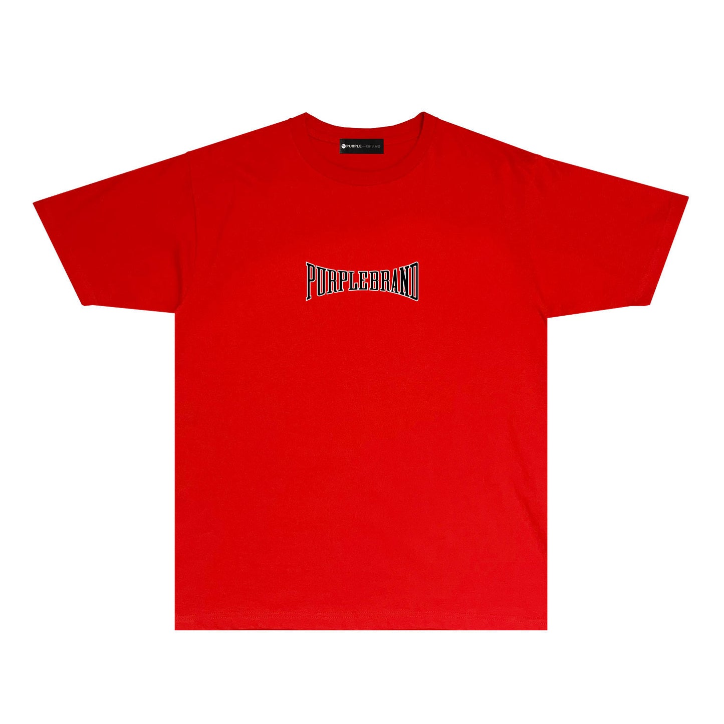 Purple Inset Letter Graphic T-Shirt Short Sleeve Casual Streetwear Tee PUR053B