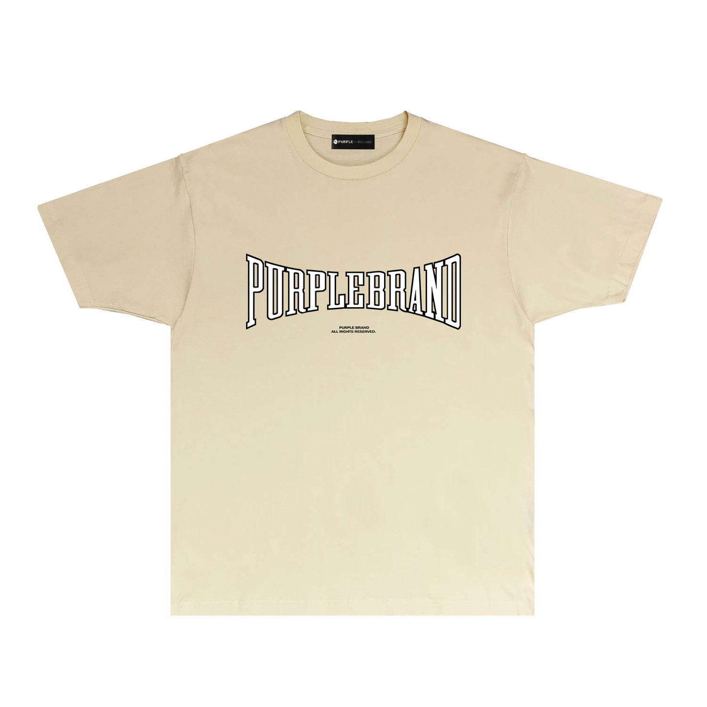 Purple Embossed Letter Graphic T-Shirt Short Sleeve Casual Streetwear Tee PUR053