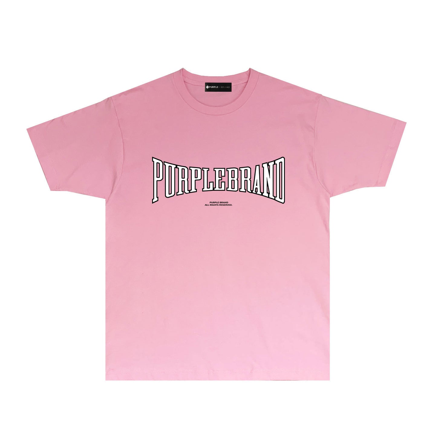 Purple Embossed Letter Graphic T-Shirt Short Sleeve Casual Streetwear Tee PUR053