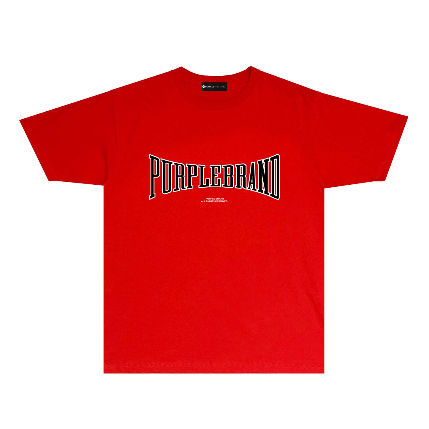 Purple Embossed Letter Graphic T-Shirt Short Sleeve Casual Streetwear Tee PUR053