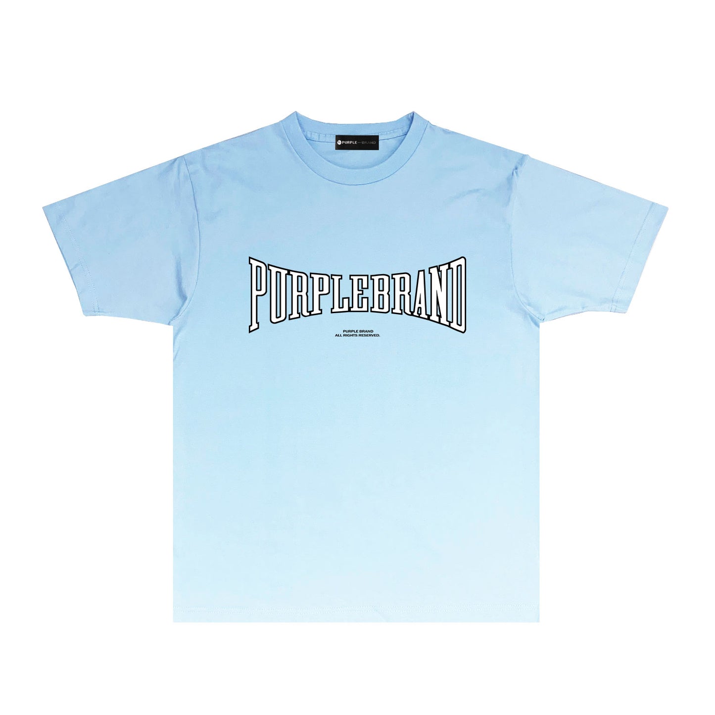 Purple Embossed Letter Graphic T-Shirt Short Sleeve Casual Streetwear Tee PUR053