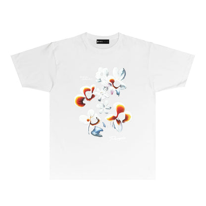 Purple Mountain Flower Graphic T-Shirt Short Sleeve Casual Streetwear Tee PUR054
