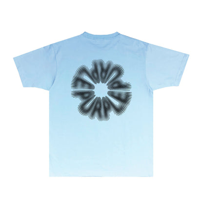 Purple Phantom Letter Graphic T-Shirt Short Sleeve Casual Streetwear Tee PUR055