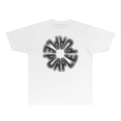 Purple Phantom Letter Graphic T-Shirt Short Sleeve Casual Streetwear Tee PUR055