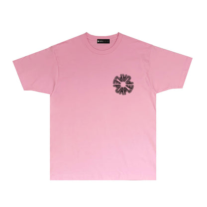 Purple Phantom Letter Graphic T-Shirt Short Sleeve Casual Streetwear Tee PUR055