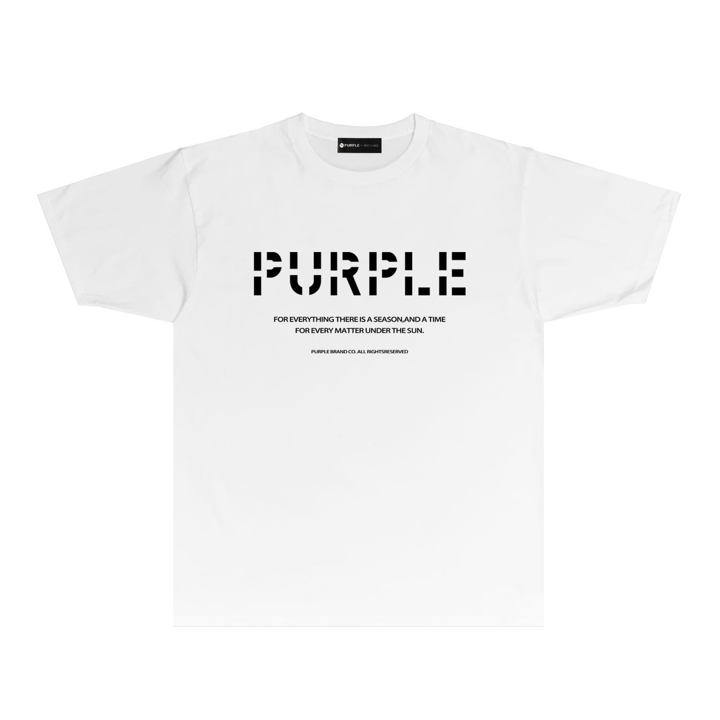 Purple Cutout Letter Graphic T-Shirt Short Sleeve Casual Streetwear Tee PUR057