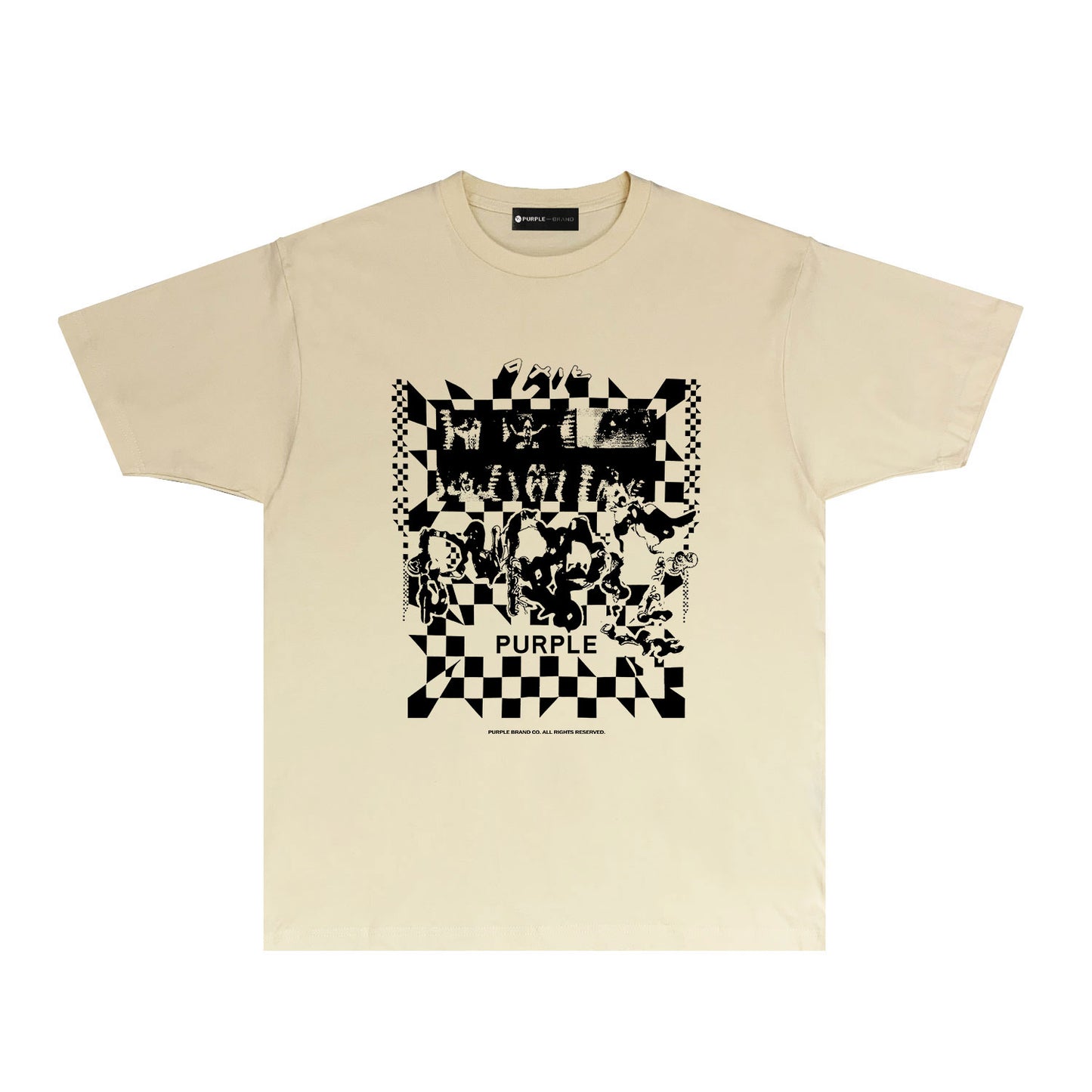 Purple Scream Sketch Graphic T-Shirt Short Sleeve Casual Streetwear Tee PUR059