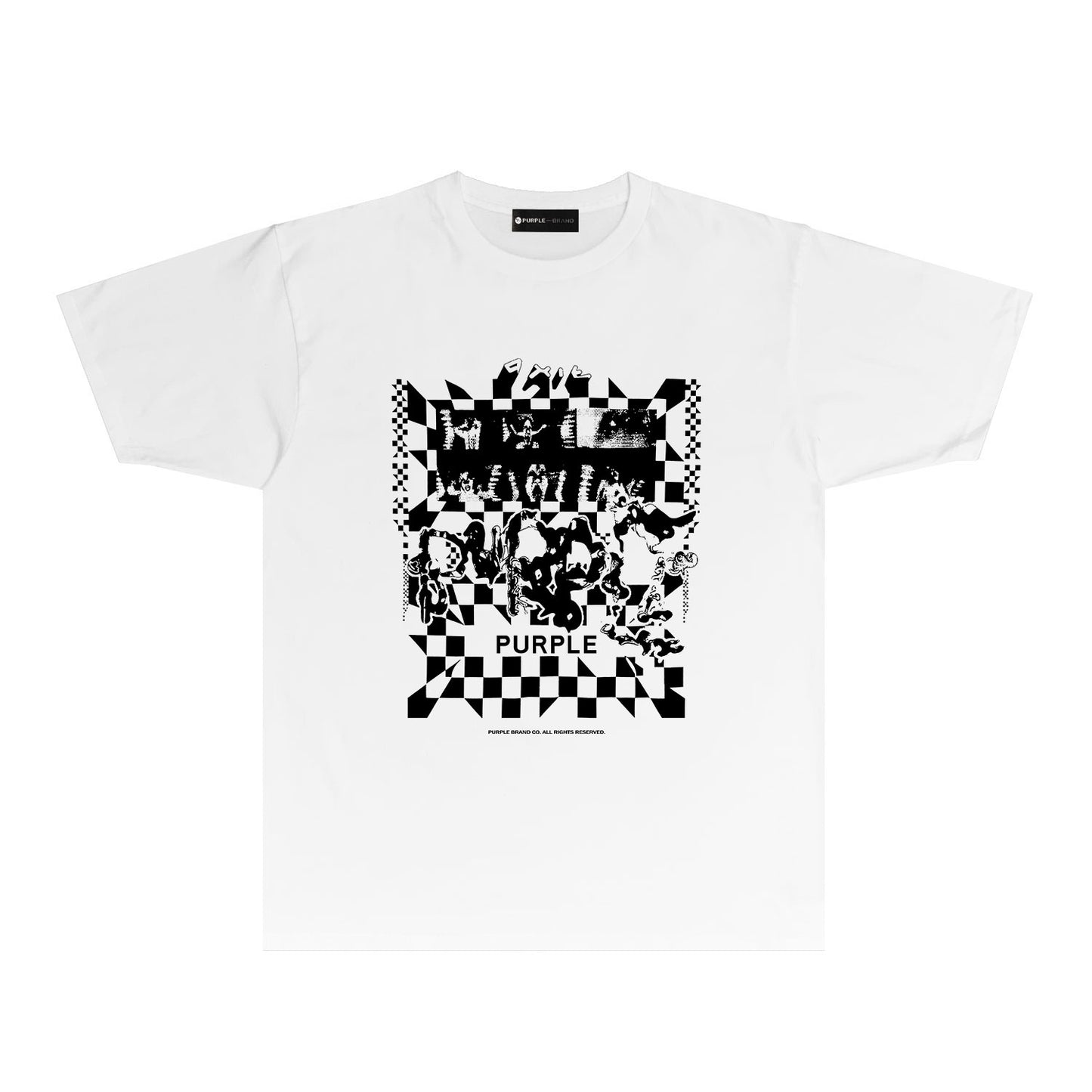 Purple Scream Sketch Graphic T-Shirt Short Sleeve Casual Streetwear Tee PUR059