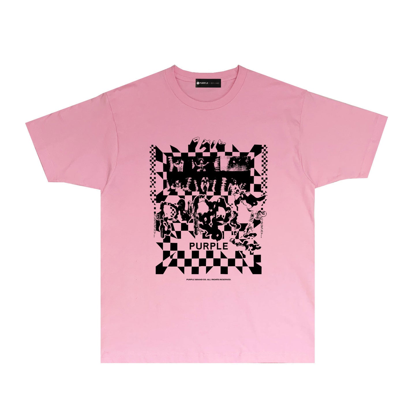 Purple Scream Sketch Graphic T-Shirt Short Sleeve Casual Streetwear Tee PUR059