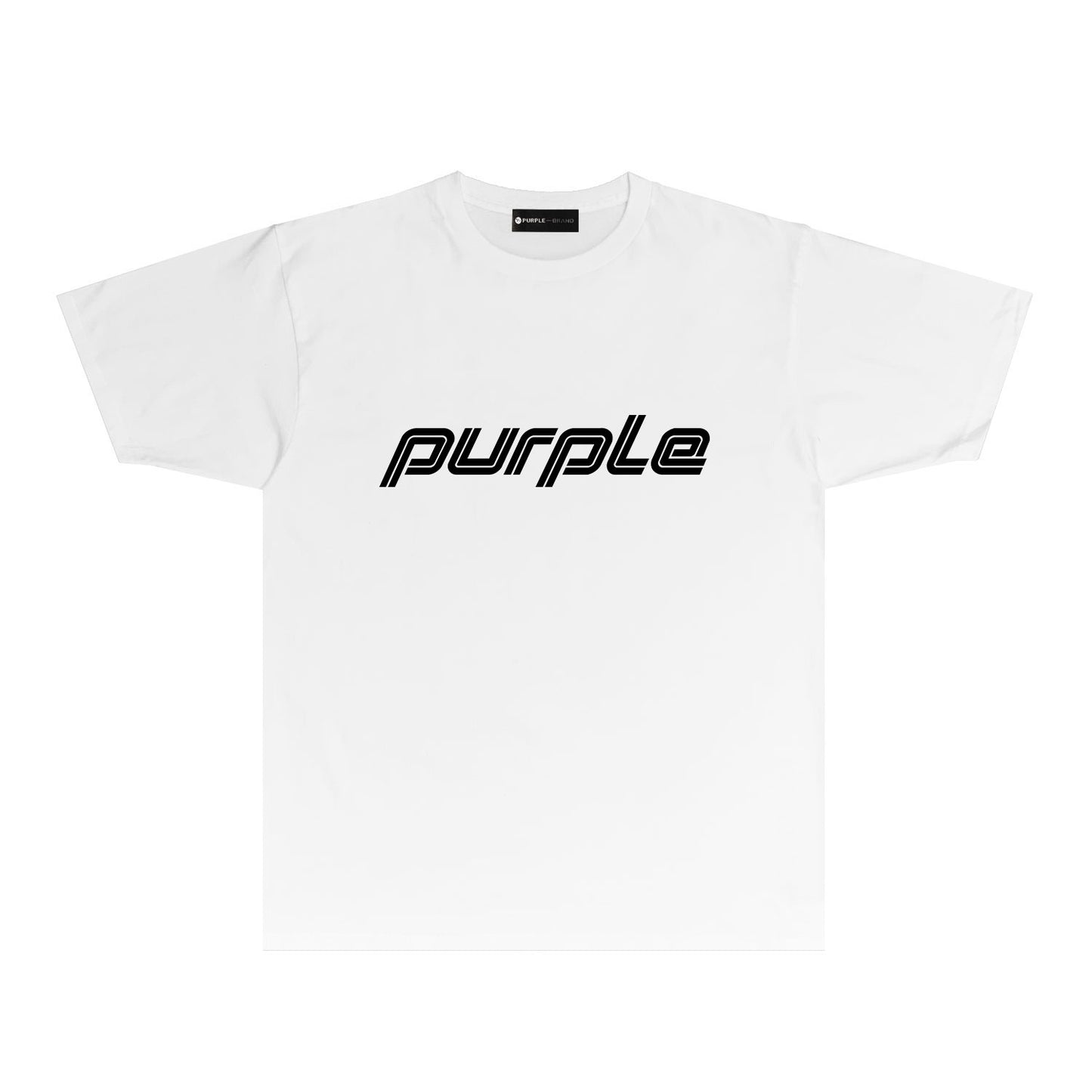 Purple Artistic Letter Graphic T-Shirt Short Sleeve Casual Streetwear Tee PUR060