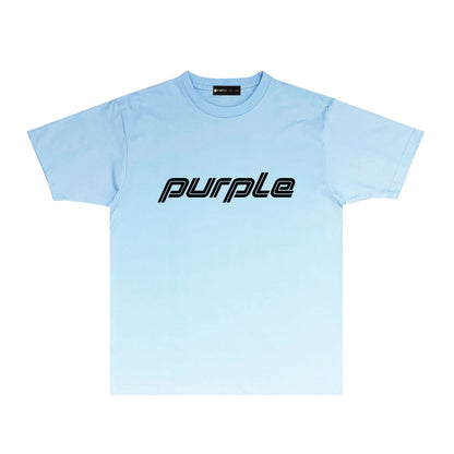Purple Artistic Letter Graphic T-Shirt Short Sleeve Casual Streetwear Tee PUR060