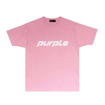 Purple Artistic Letter Graphic T-Shirt Short Sleeve Casual Streetwear Tee PUR060