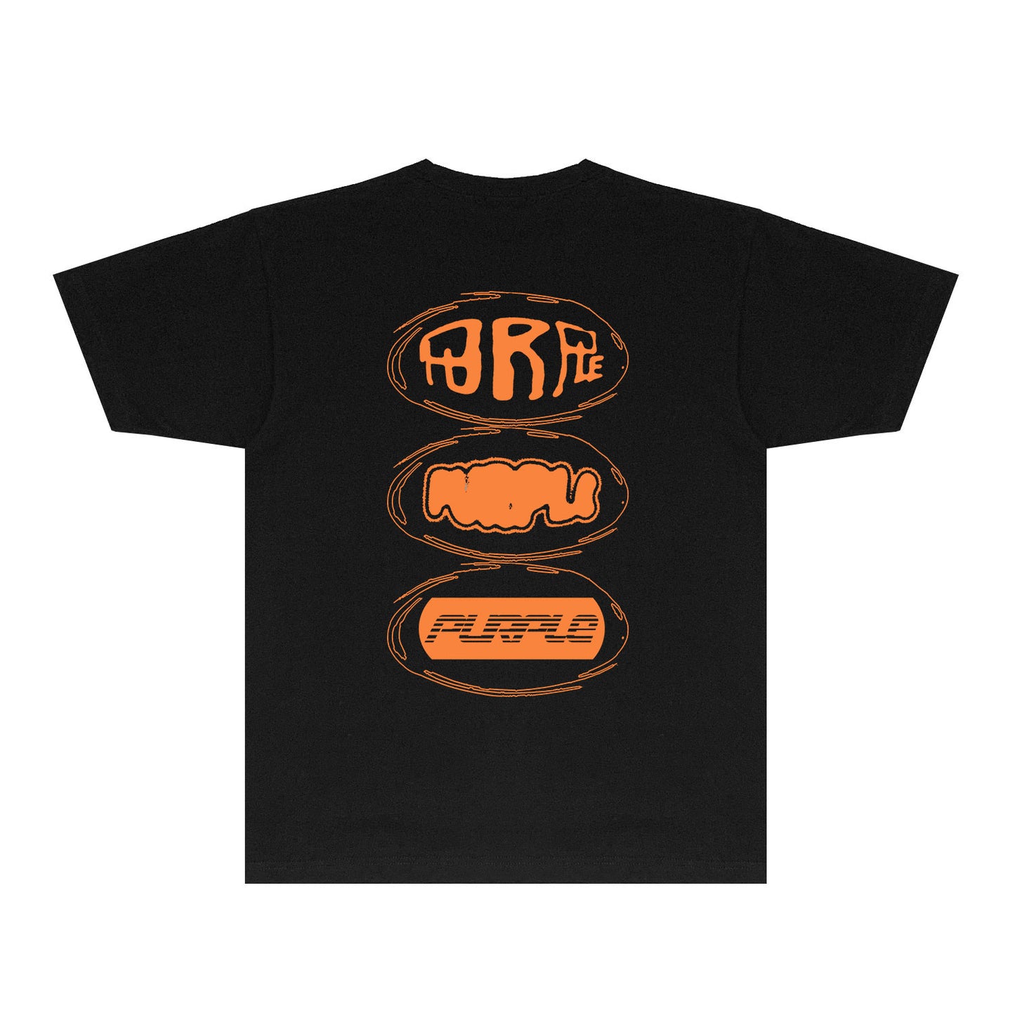Purple Orange Letter Graphic T-Shirt Short Sleeve Casual Streetwear Tee PUR061