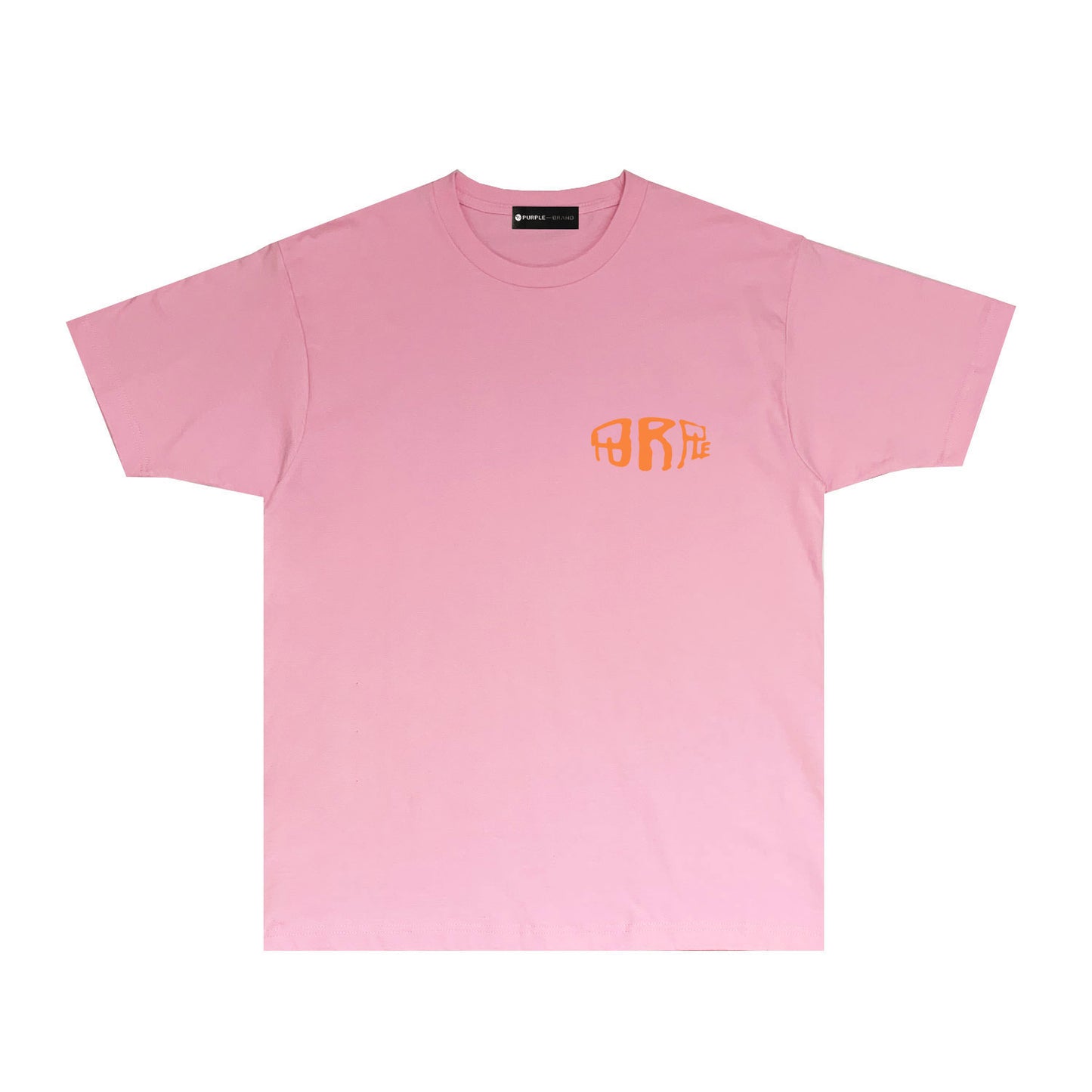 Purple Orange Letter Graphic T-Shirt Short Sleeve Casual Streetwear Tee PUR061