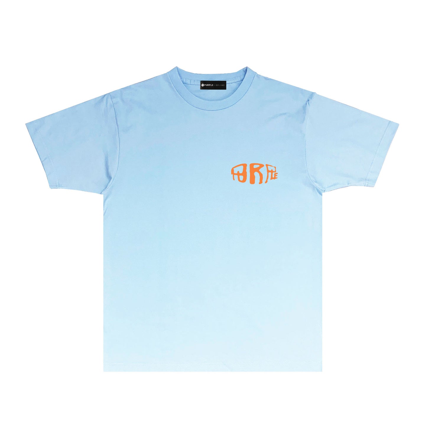Purple Orange Letter Graphic T-Shirt Short Sleeve Casual Streetwear Tee PUR061