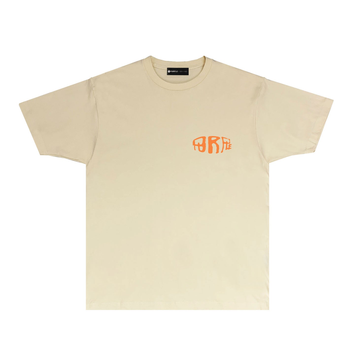 Purple Orange Letter Graphic T-Shirt Short Sleeve Casual Streetwear Tee PUR061