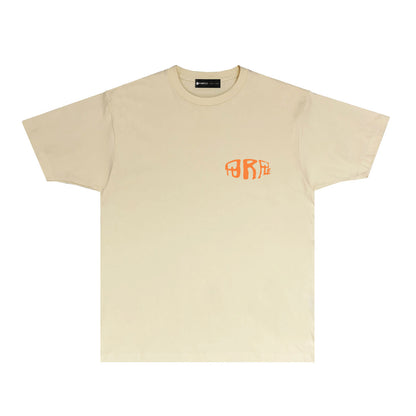 Purple Orange Letter Graphic T-Shirt Short Sleeve Casual Streetwear Tee PUR061