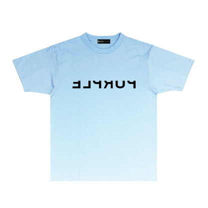Purple Reversed Letter Graphic T-Shirt Short Sleeve Casual Streetwear Tee PUR064