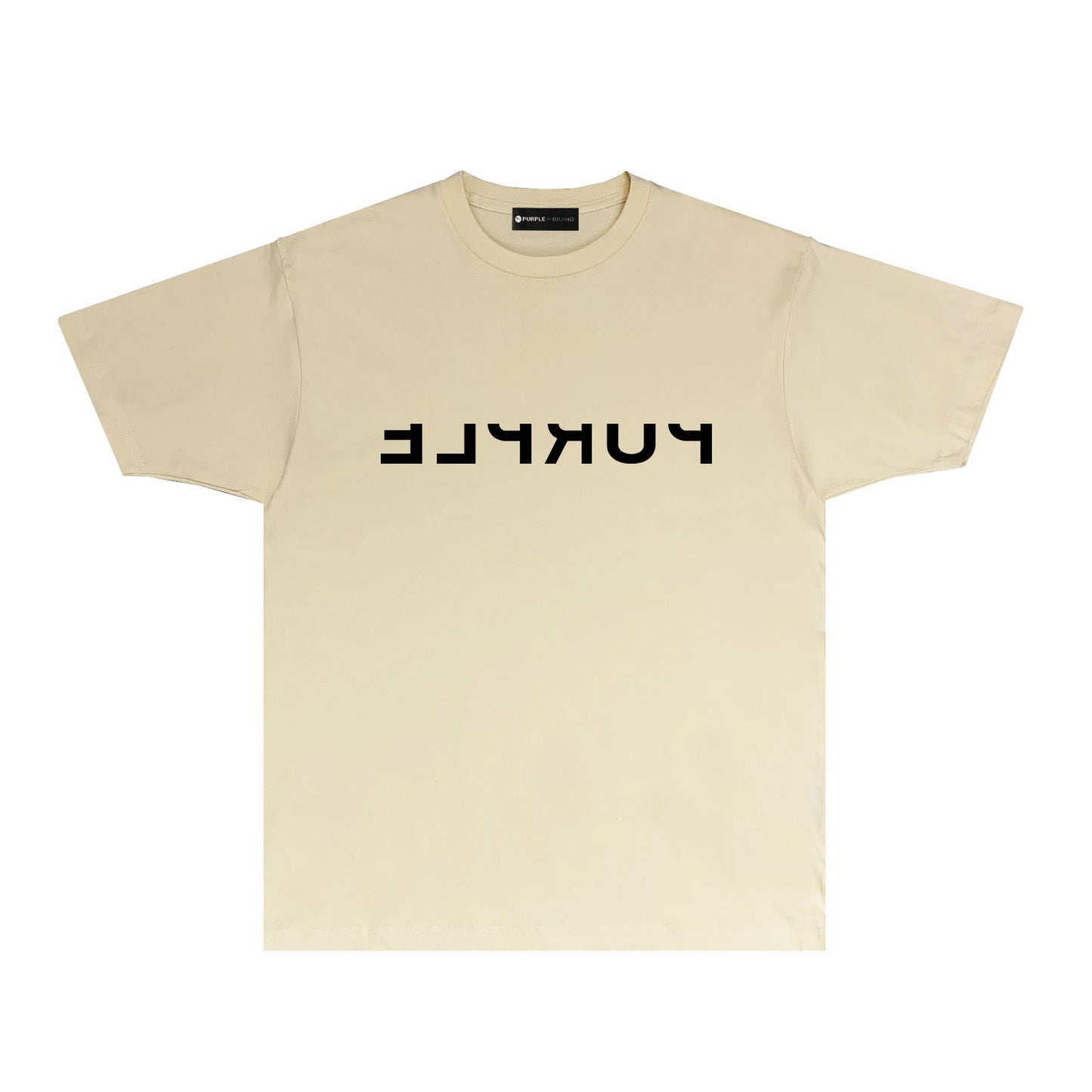 Purple Reversed Letter Graphic T-Shirt Short Sleeve Casual Streetwear Tee PUR064