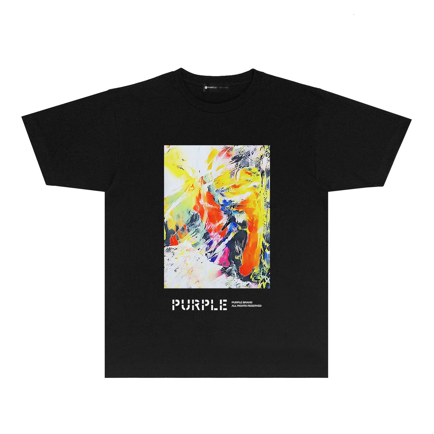 Purple Ink Colorful Graphic T-Shirt Short Sleeve Casual Streetwear Tee PUR068