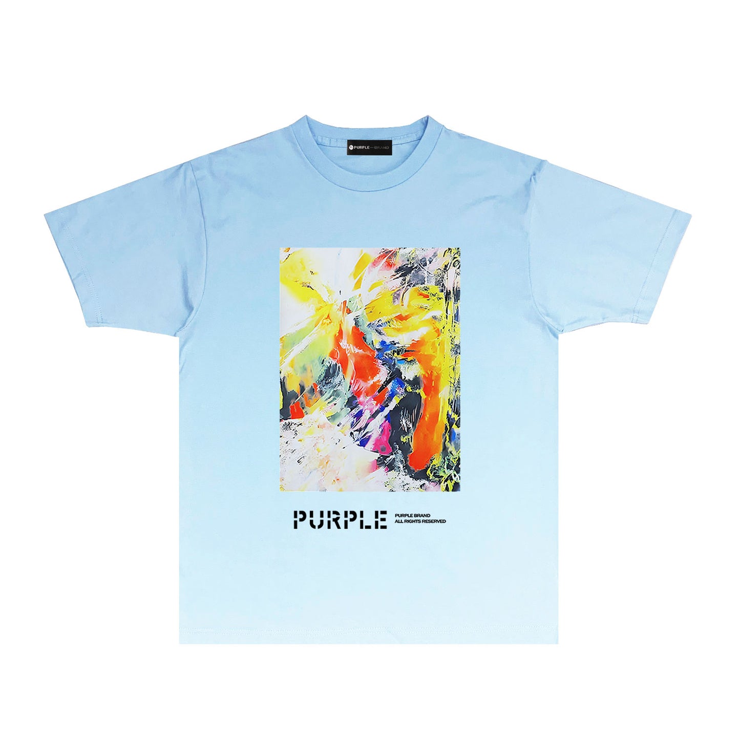 Purple Ink Colorful Graphic T-Shirt Short Sleeve Casual Streetwear Tee PUR068