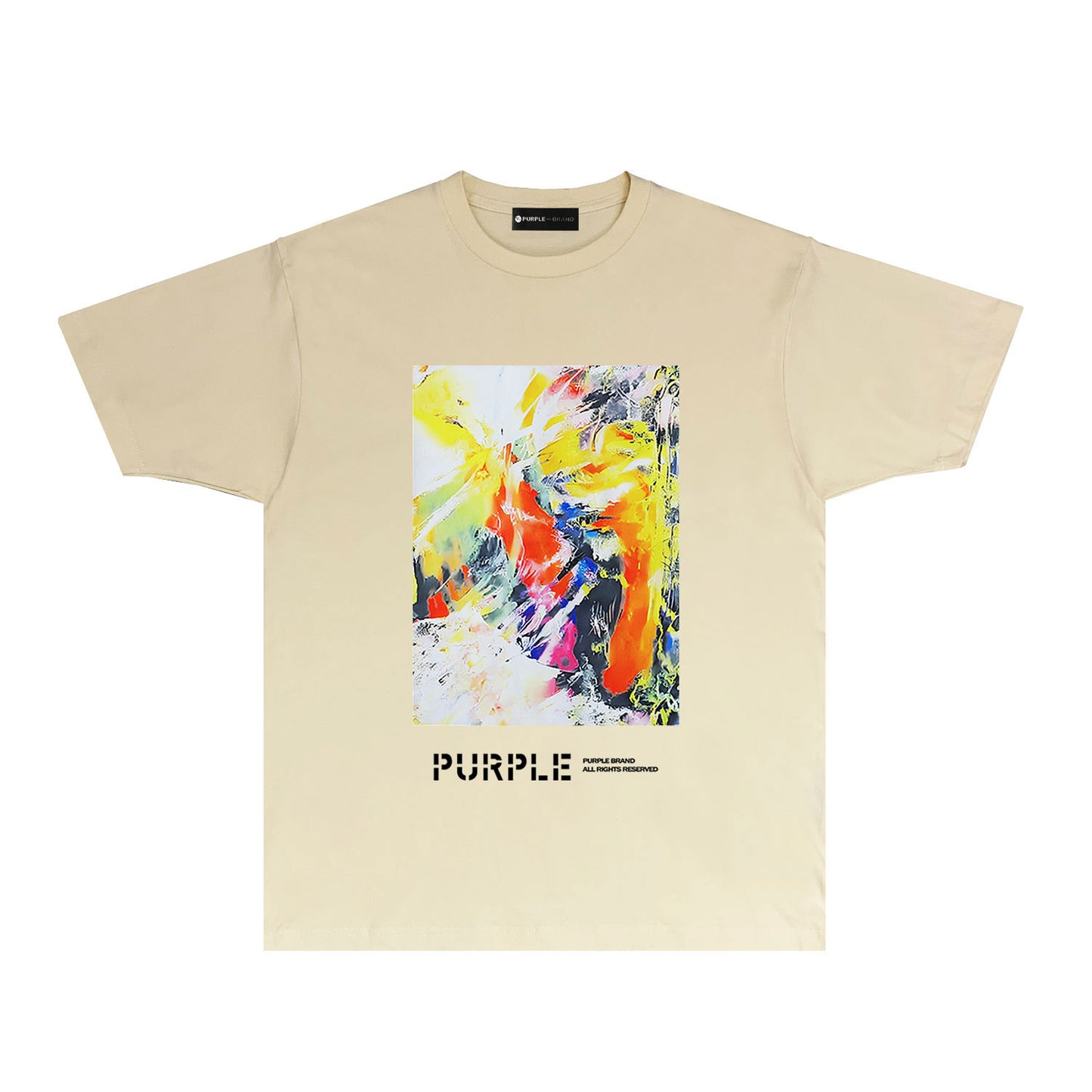 Purple Ink Colorful Graphic T-Shirt Short Sleeve Casual Streetwear Tee PUR068