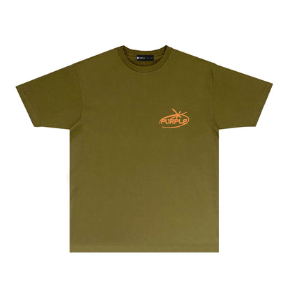 Purple Orange Minimal Logo Graphic T-Shirt Short Sleeve Casual Streetwear Tee PUR070
