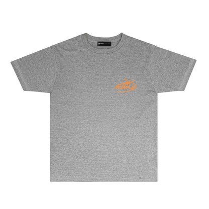Purple Orange Minimal Logo Graphic T-Shirt Short Sleeve Casual Streetwear Tee PUR070