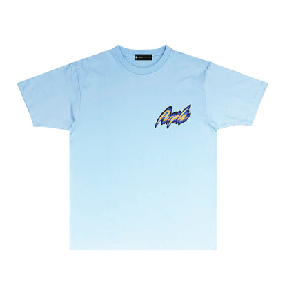 Purple Aurora Small Letter Graphic T-Shirt Short Sleeve Casual Streetwear Tee PUR071
